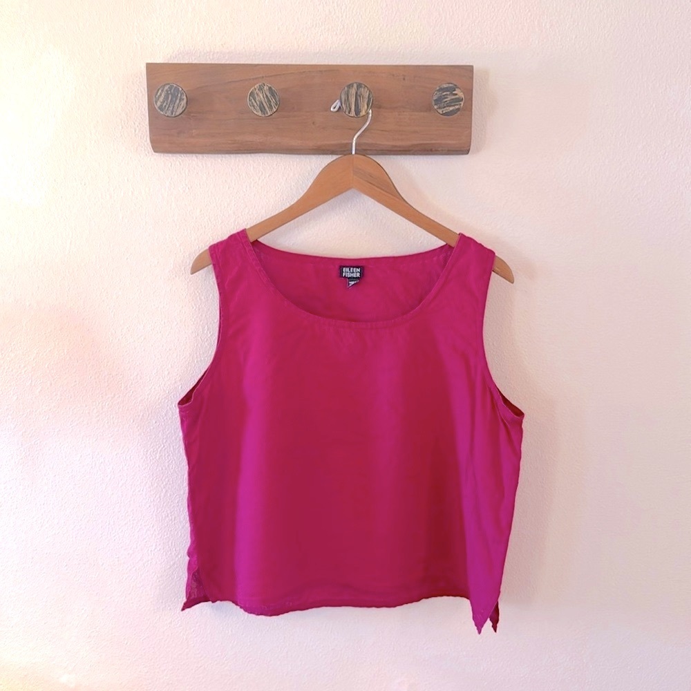 Eileen Fisher Cropped Linen Tank Top Women’s L